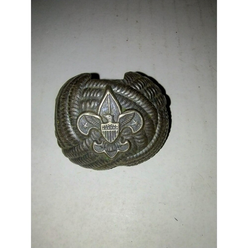 Boy Scout BSA Neckerchief Slide Scarf Tie Holder Embossed Metal